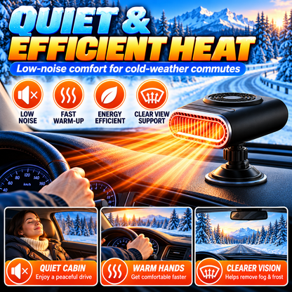 ❄️🔥 12V Portable Car Heater & Windshield Defogger – 360° Adjustable Fast Heating Fan for Winter Driving
