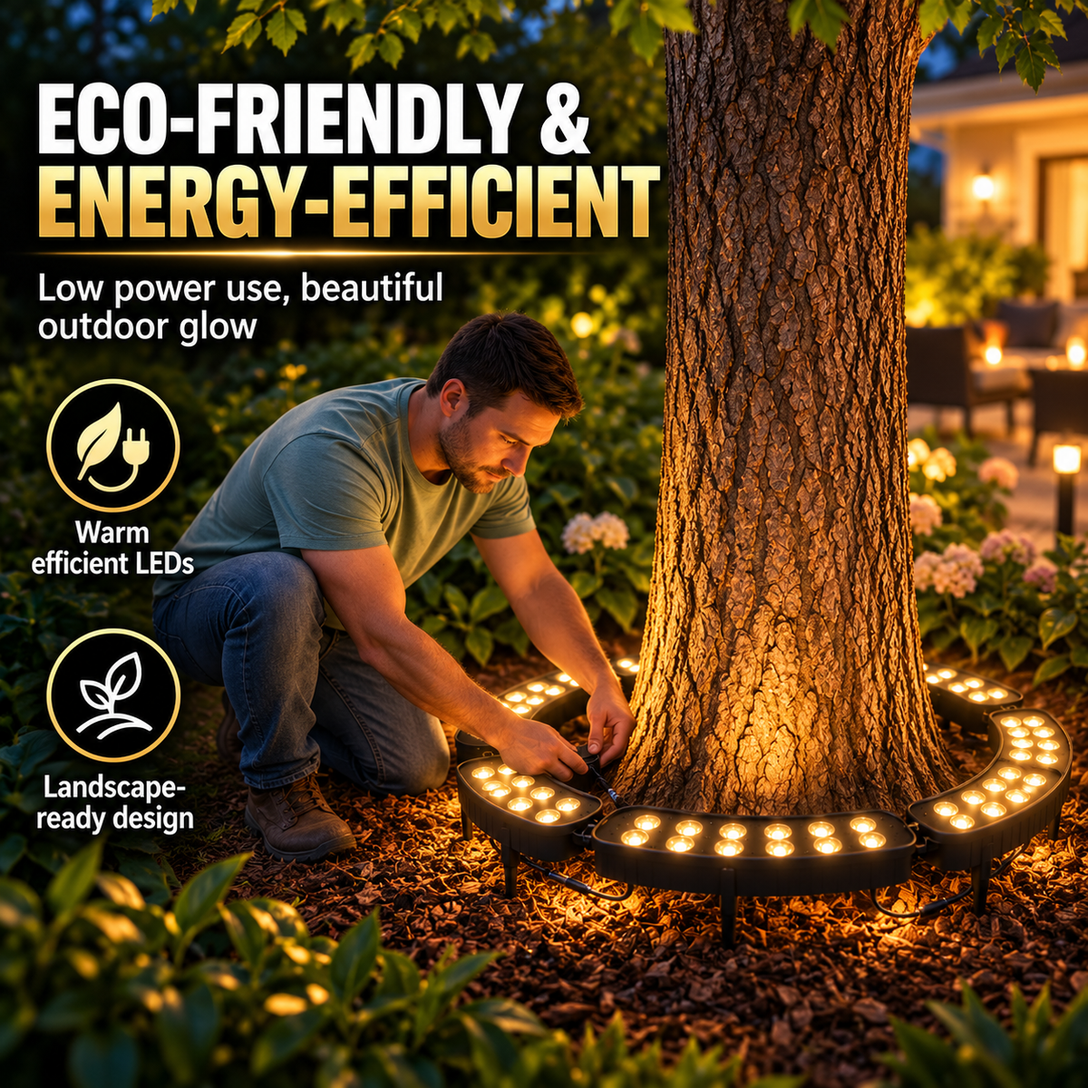 🌳 LED Ring Tree Light – Waterproof Outdoor Landscape Spotlight