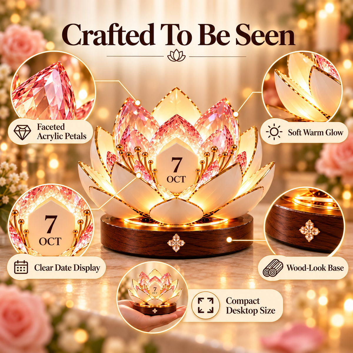 🌸✨ Automatic Blooming Perpetual Calendar | A Timeless Flower That Blooms Year After Year 🌷♾️