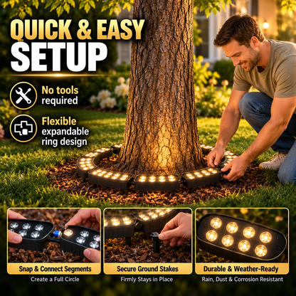 🌳 LED Ring Tree Light – Waterproof Outdoor Landscape Spotlight
