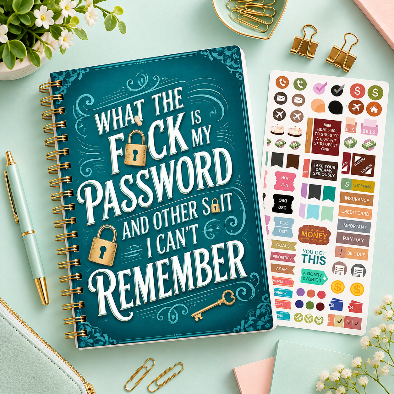 Green Password Notebook