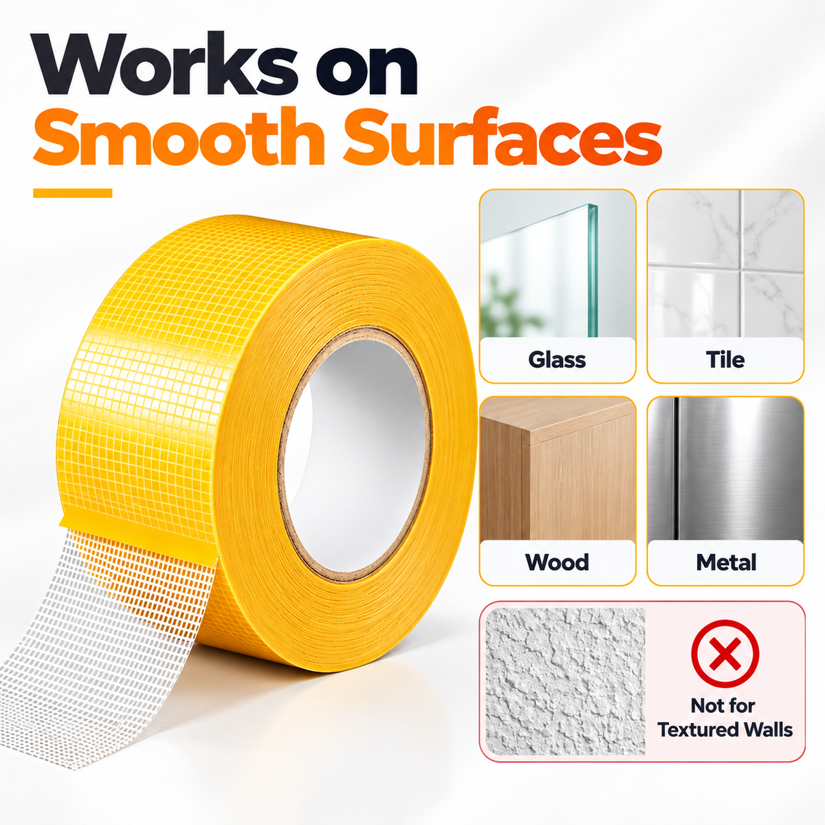 💪 Heavy-Duty Double-Sided Grid Tape – Strong Grip & Cleaner Removal