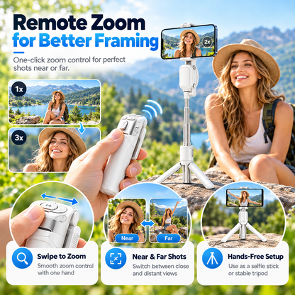 📸✨ Magnetic Palm Grip Selfie Stick & Tripod – 3-in-1 Adjustable Phone Holder
