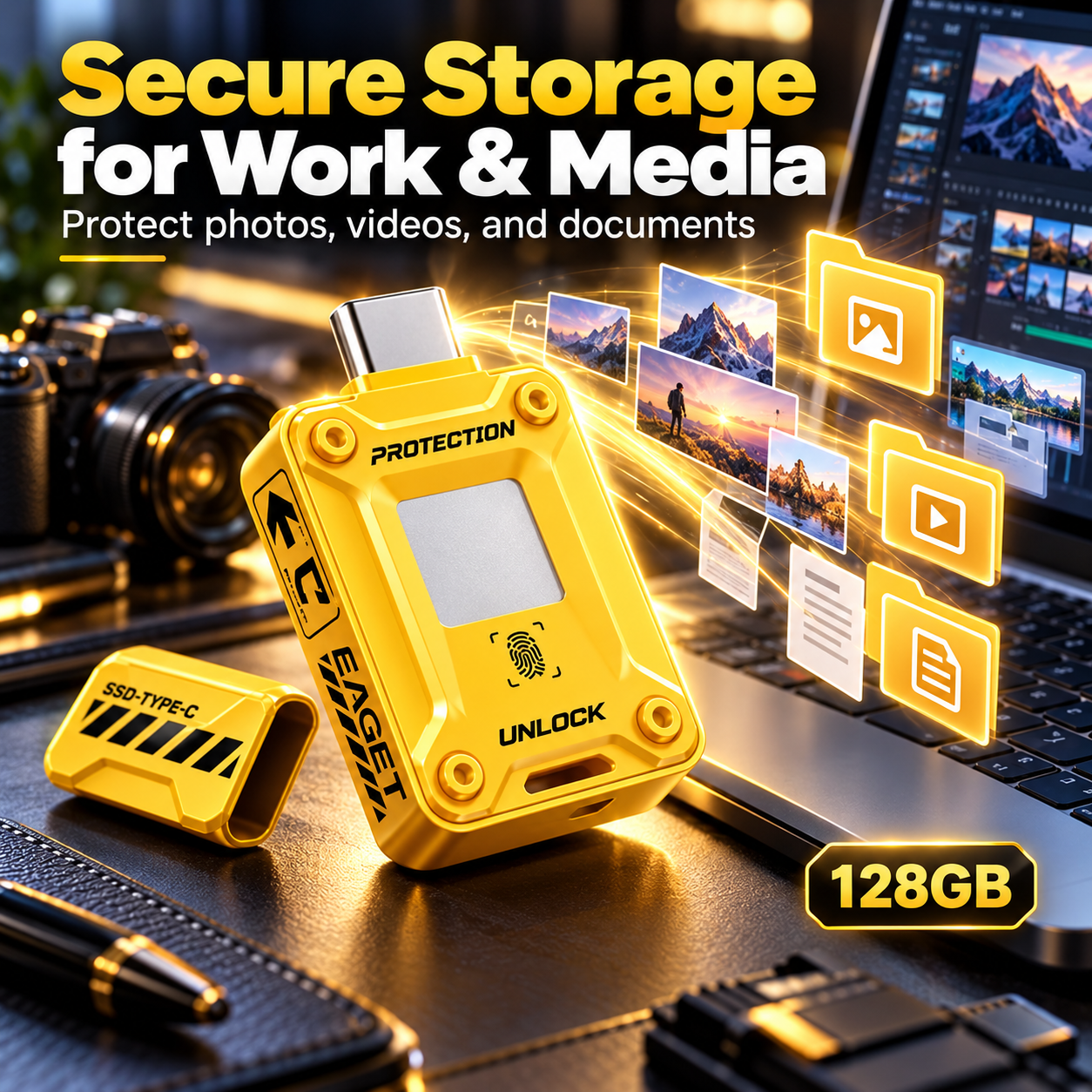 FU80 portable SSD for photos videos and document storage