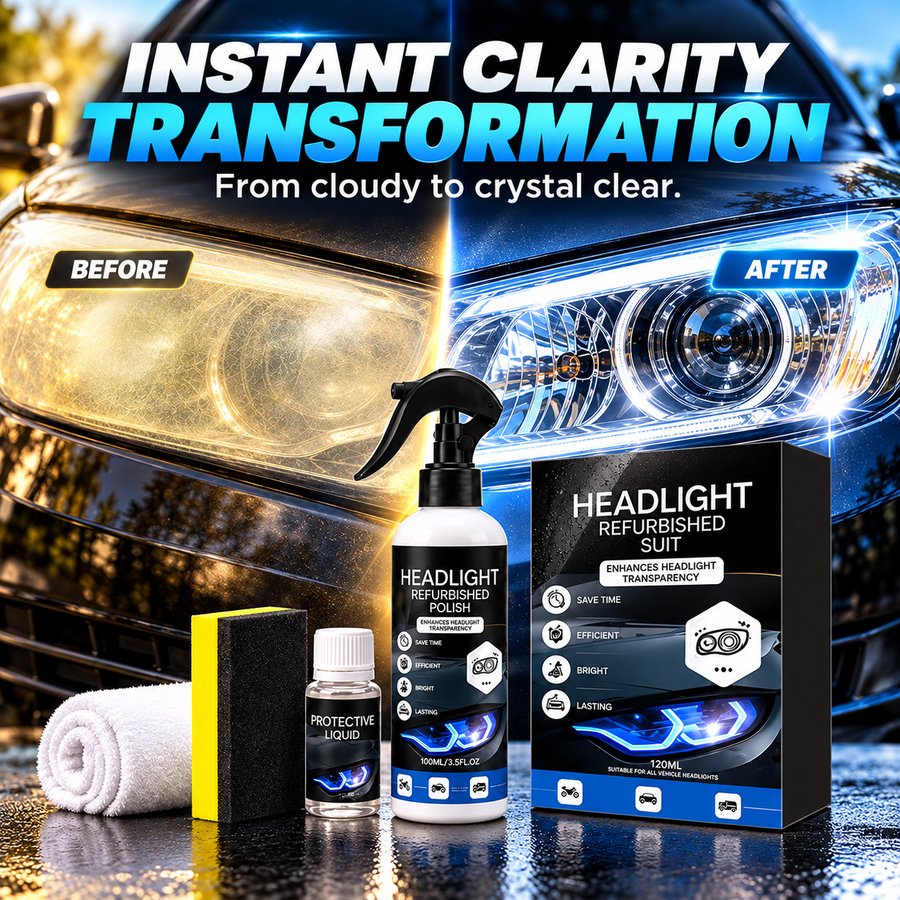 Before and after headlight appearance comparison