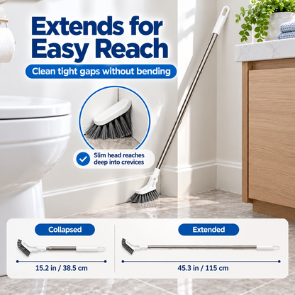 🧹 Adjustable Telescopic Crevice Cleaning Brush – Stainless Steel Long Handle