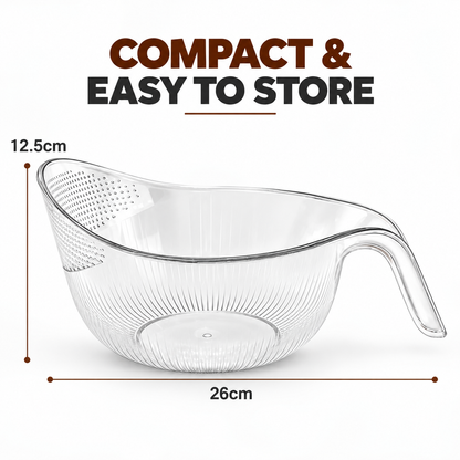 🍚 Multi-Functional Rice Strainer with Handle – Easy-Drain BPA-Free Kitchen Colander