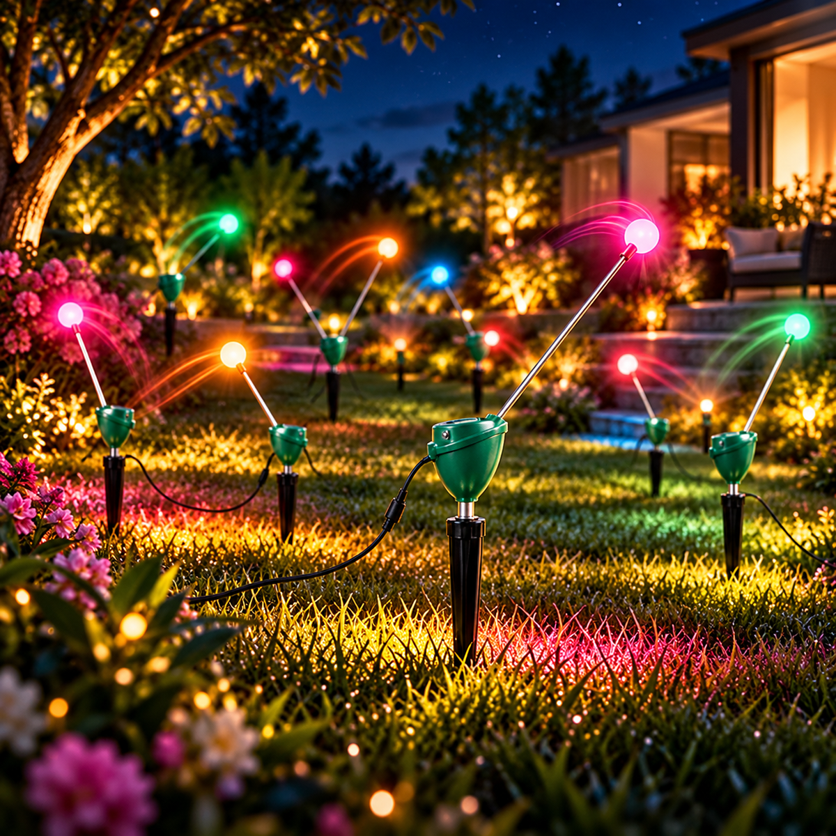 ✨ RGB Dancing Firefly Garden Lights – 7-Color Changing Motion Lights for Outdoor Garden & Landscape Decor