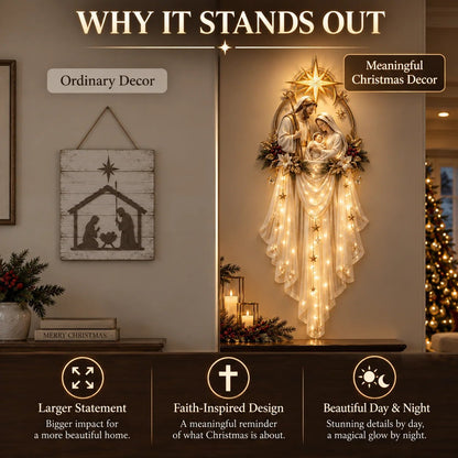 ✨ Holy Family Star Veil – Meaningful Christmas Wall Decor
