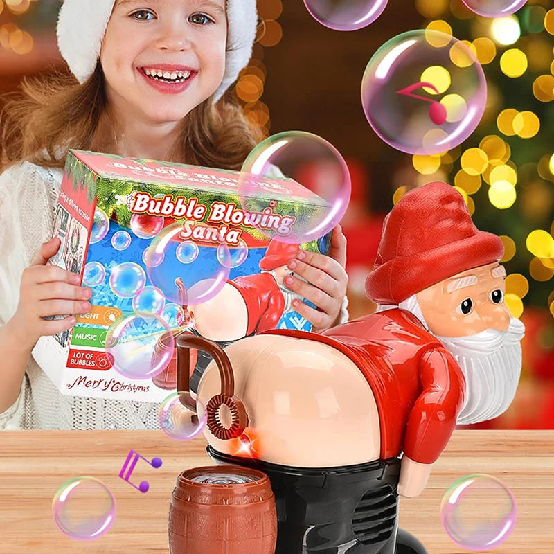 Christmas bubble machine featured in a family holiday setting