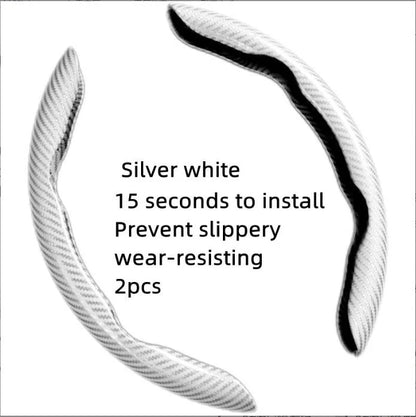 🏎️ Carbon Fiber-Style Steering Wheel Cover — Anti-Slip Car Steering Wheel Cover for 15-Inch Steering Wheels