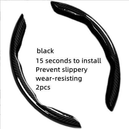 🏎️ Carbon Fiber-Style Steering Wheel Cover — Anti-Slip Car Steering Wheel Cover for 15-Inch Steering Wheels