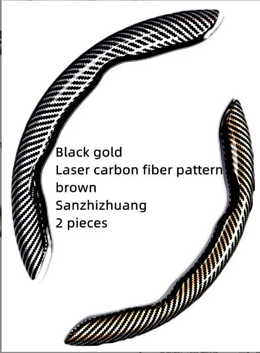 🏎️ Carbon Fiber-Style Steering Wheel Cover — Anti-Slip Car Steering Wheel Cover for 15-Inch Steering Wheels