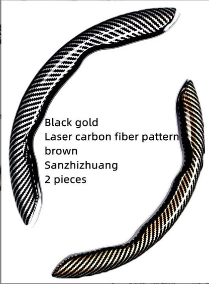 🏎️ Carbon Fiber-Style Steering Wheel Cover — Anti-Slip Car Steering Wheel Cover for 15-Inch Steering Wheels