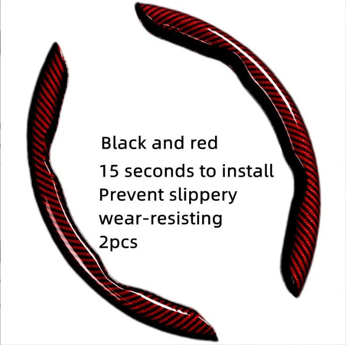 🏎️ Carbon Fiber-Style Steering Wheel Cover — Anti-Slip Car Steering Wheel Cover for 15-Inch Steering Wheels