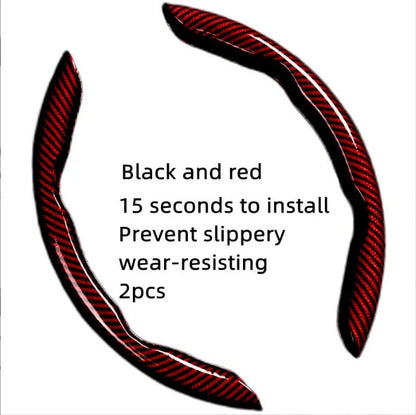 🏎️ Carbon Fiber-Style Steering Wheel Cover — Anti-Slip Car Steering Wheel Cover for 15-Inch Steering Wheels