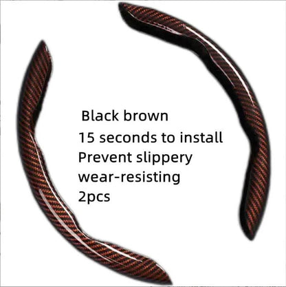 🏎️ Carbon Fiber-Style Steering Wheel Cover — Anti-Slip Car Steering Wheel Cover for 15-Inch Steering Wheels