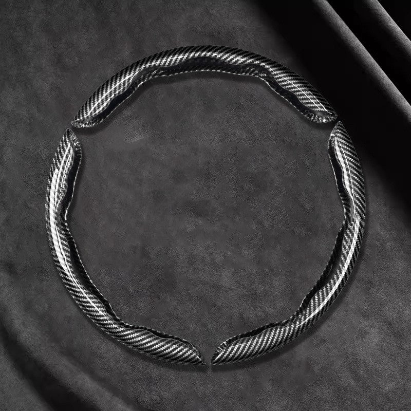 🏎️ Carbon Fiber-Style Steering Wheel Cover — Anti-Slip Car Steering Wheel Cover for 15-Inch Steering Wheels