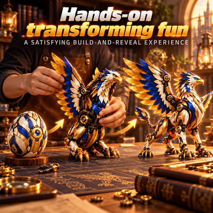 🥚✨ 2-in-1 Transforming Mechanical Fantasy Eggs – Griffin & Phoenix Collectible Figures