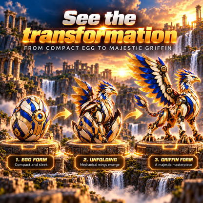 🥚✨ 2-in-1 Transforming Mechanical Fantasy Eggs – Griffin & Phoenix Collectible Figures