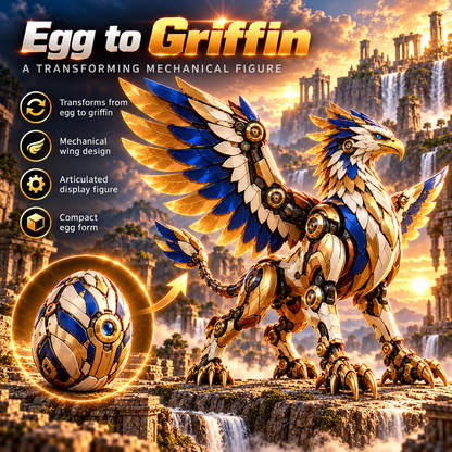🥚✨ 2-in-1 Transforming Mechanical Fantasy Eggs – Griffin & Phoenix Collectible Figures