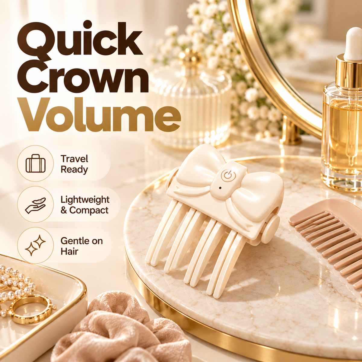 Compact portable wireless hair volumizing clip