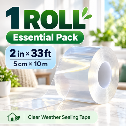 💧 Clear Waterproof Weather Sealing Tape 🏠 – Transparent Window & Door Gap Seal