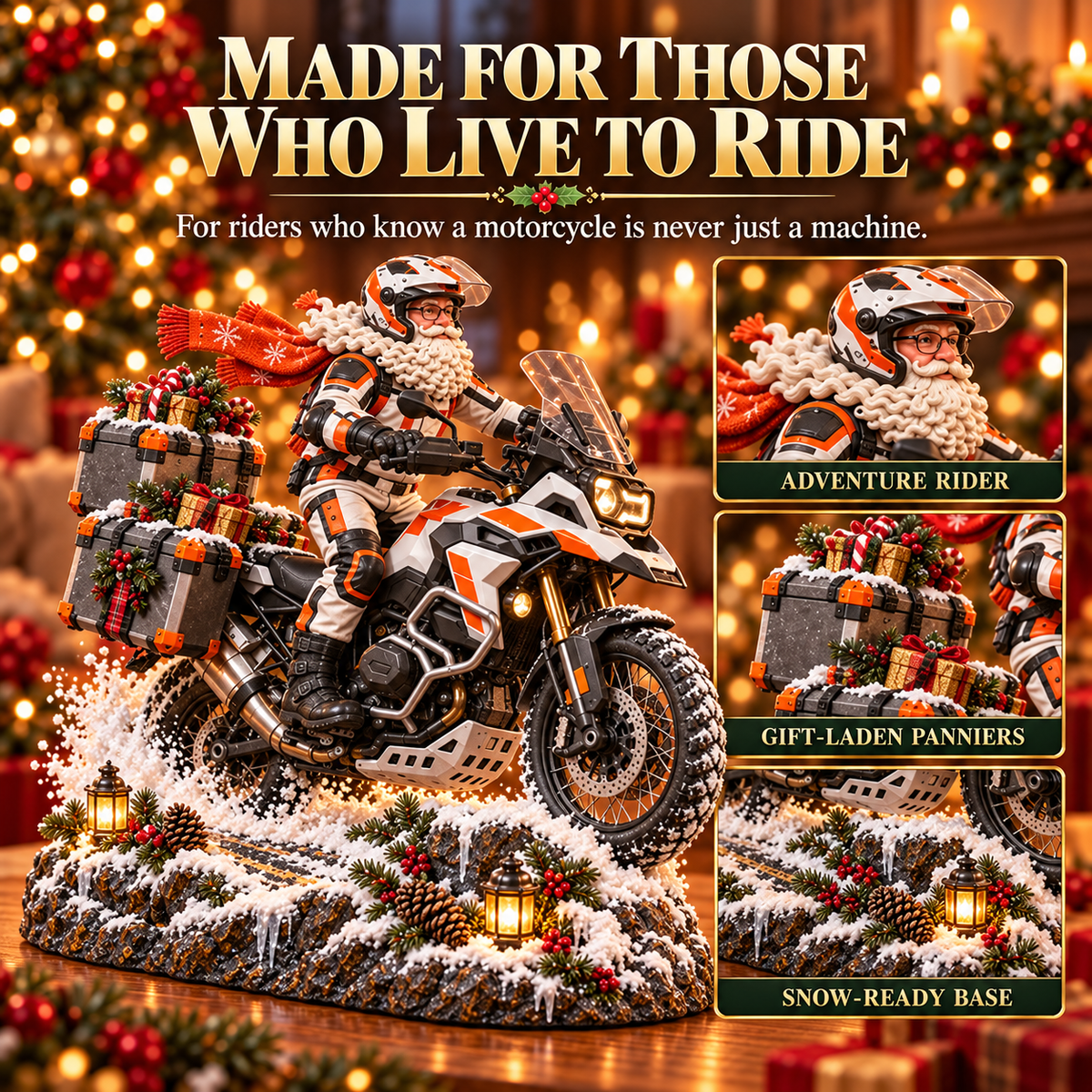 🏍️🎅 Santa’s Christmas Ride – Vintage Motorcycle Keepsake Collection