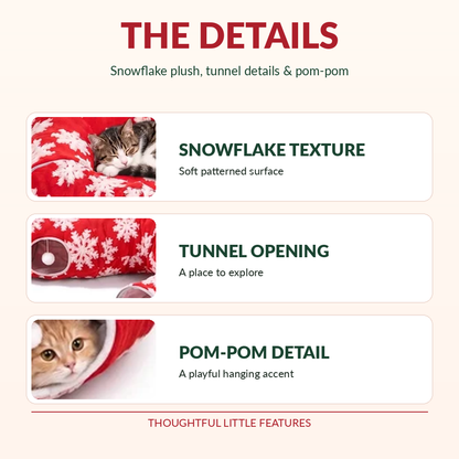 🎄🐾 3-in-1 Christmas Cat Tunnel – Cozy Cat Bed & Festive Tree Skirt