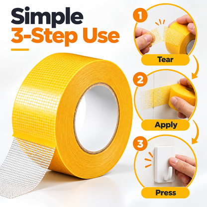 💪 Heavy-Duty Double-Sided Grid Tape – Strong Grip & Cleaner Removal