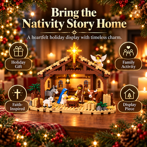 🎄🎁 Build the Christmas Story – DIY Nativity Scene Building Blocks Set for Holiday Decor & Gifts