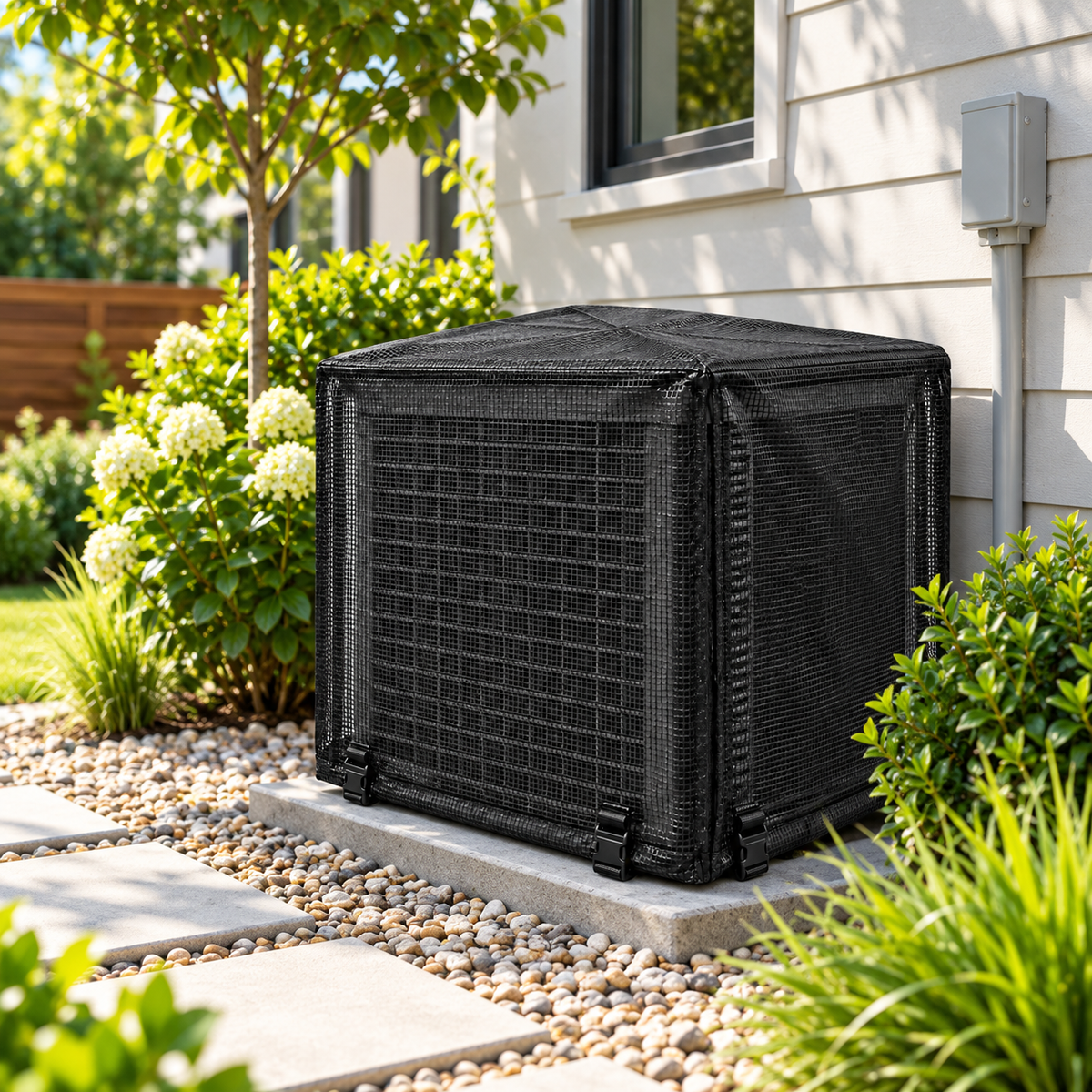 🍃 Heavy-Duty Breathable Mesh AC Cover – Keep Leaves & Debris Out