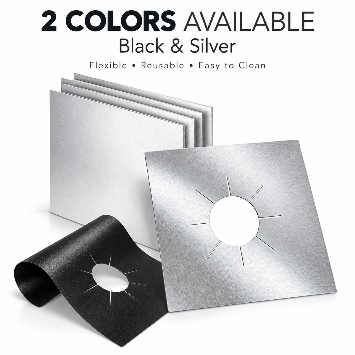 4-Piece Reusable Non-Stick Gas Stove Burner Covers – Heat-Resistant & Washable