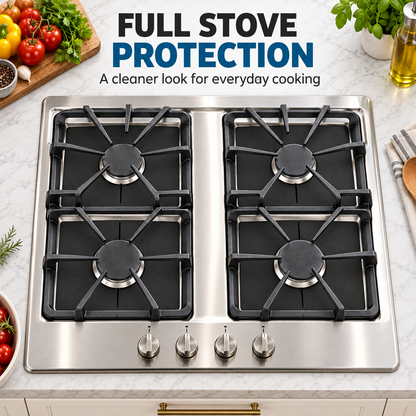 4-Piece Reusable Non-Stick Gas Stove Burner Covers – Heat-Resistant & Washable