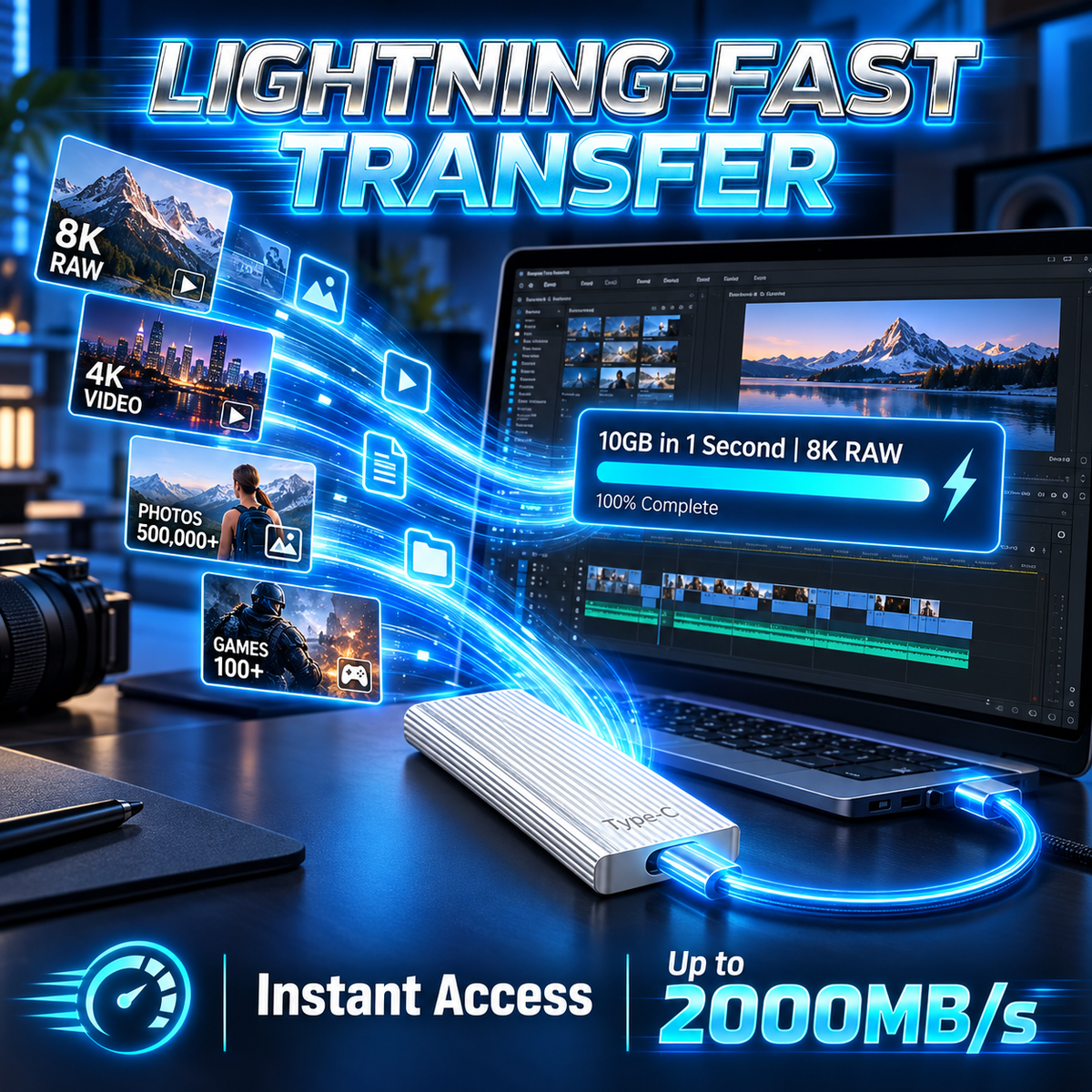 Portable Type-C Mini SSD – Compact External Storage Drive