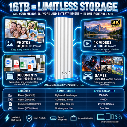 Portable Type-C Mini SSD – Compact External Storage Drive