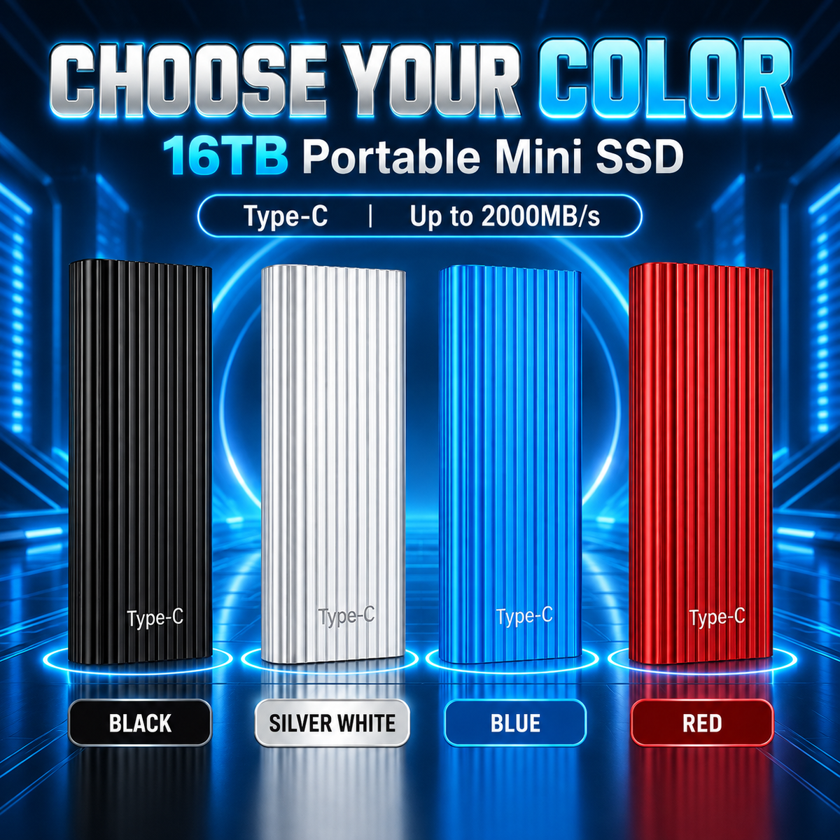 Portable Type-C Mini SSD – Compact External Storage Drive