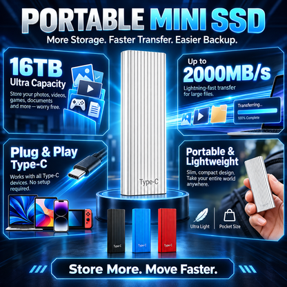 Portable Type-C Mini SSD – Compact External Storage Drive