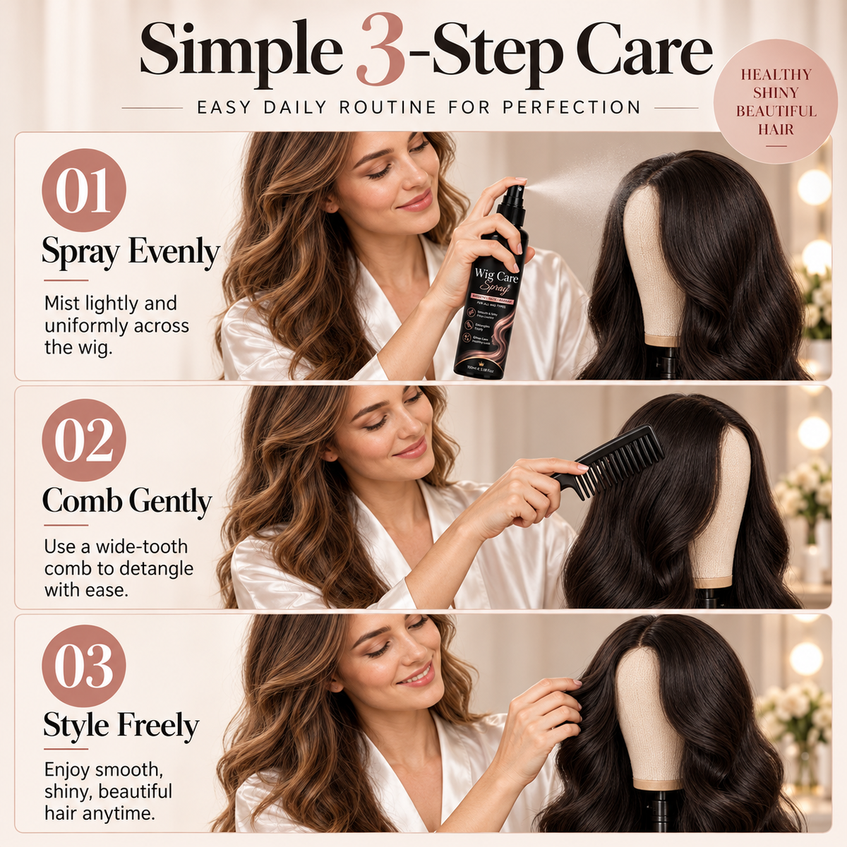 Multi-Purpose Wig Care Spray – 100ml Detangling Styling Care