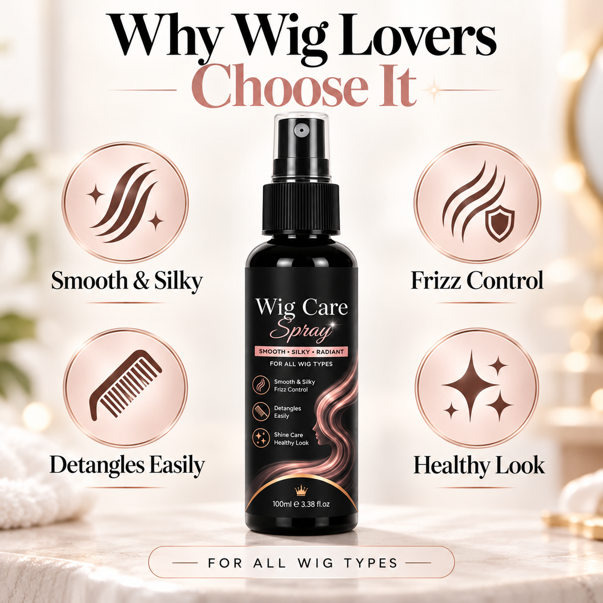 Multi-Purpose Wig Care Spray – 100ml Detangling Styling Care