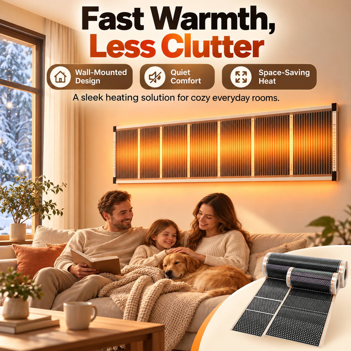Wall-Mounted Infrared Heating Panel – Indoor Radiant Heater