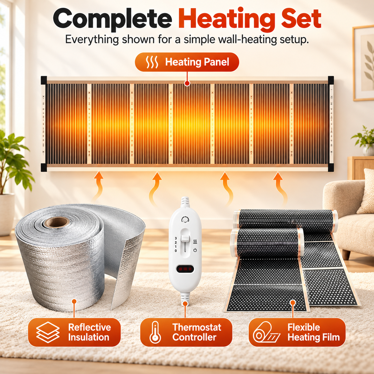 Wall-Mounted Infrared Heating Panel – Indoor Radiant Heater