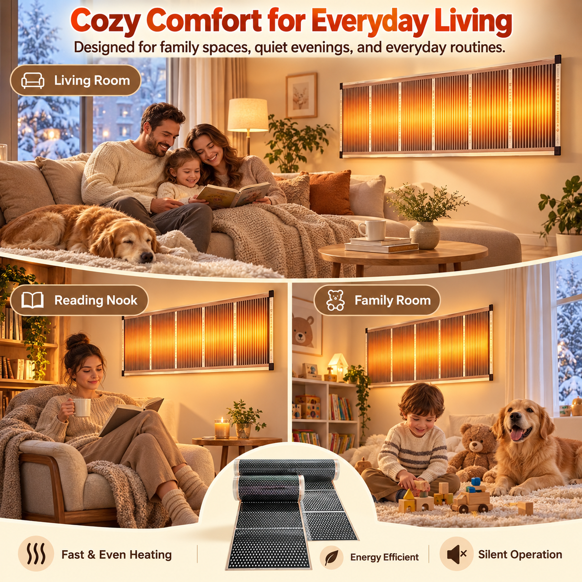Wall-Mounted Infrared Heating Panel – Indoor Radiant Heater