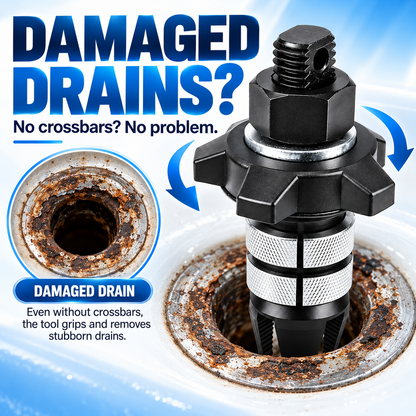 2-in-1 Tub Drain Removal & Installation Tool – Expanding Grip Design