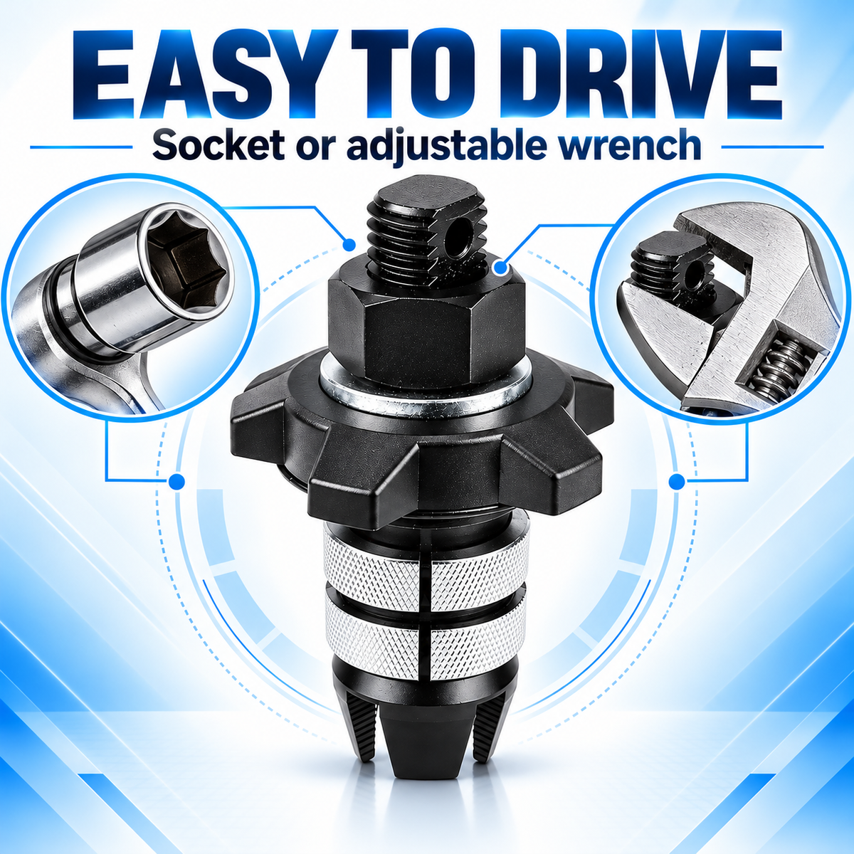 2-in-1 Tub Drain Removal & Installation Tool – Expanding Grip Design