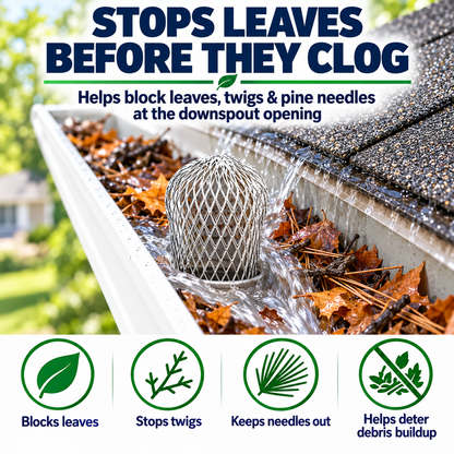 Aluminum Gutter Guard Filter – Reusable Outdoor Downspout Leaf Strainer