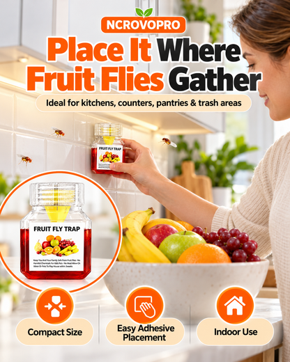Fruit Fly Trap – Easy-to-Use Indoor Fruit Fly Catcher, Up to 3 Weeks per Bottle