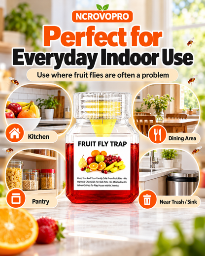 Fruit Fly Trap – Easy-to-Use Indoor Fruit Fly Catcher, Up to 3 Weeks per Bottle