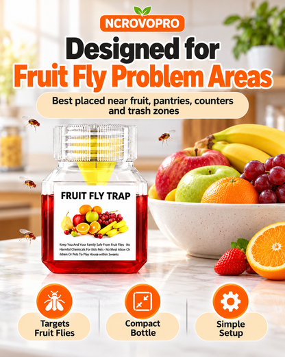 Fruit Fly Trap – Easy-to-Use Indoor Fruit Fly Catcher, Up to 3 Weeks per Bottle