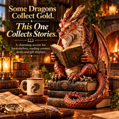 🐉Wandering Scholar Dragon Figurine | Fantasy Book Lover Décor